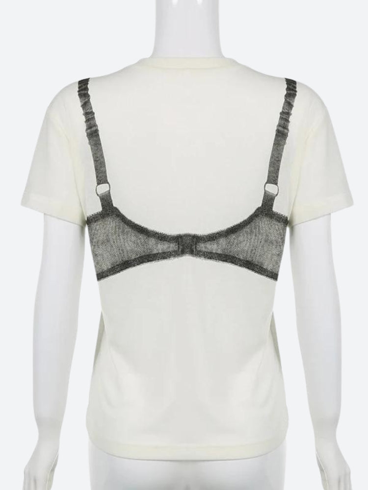 Style Core Aesthetics, New Style Trends - Lace Bra Tee