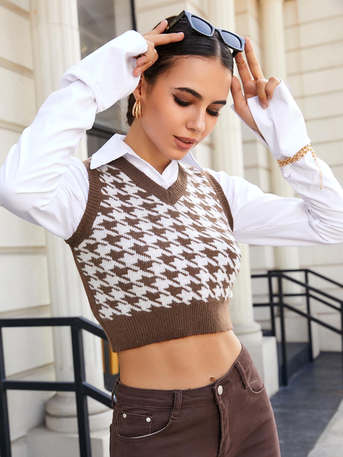 Style Core Aesthetics, New Style Trends - Light Academia Crop Sweater Vest