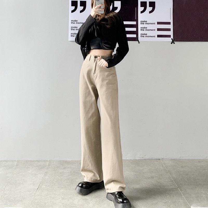 Style Core Aesthetics, New Style Trends - Light Academia High Waist Denim Pants