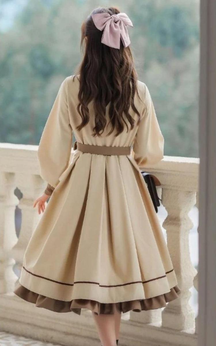 Style Core Aesthetics, New Style Trends - Light Academia Uniform Midi Dress