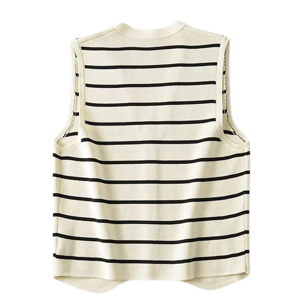 Style Core Aesthetics, New Style Trends - Like a French Striped Button Up Vest