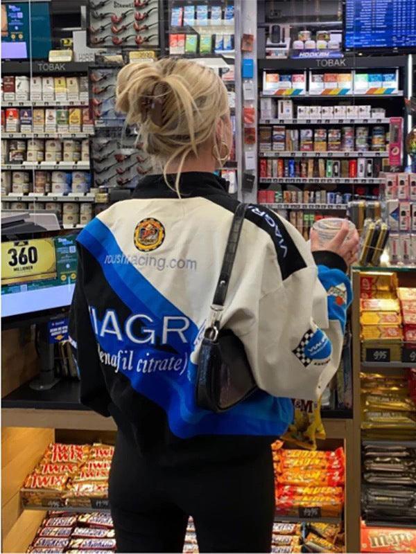 Style Core Aesthetics, New Style Trends - Logo Graphic Oversize Zipper Jacket