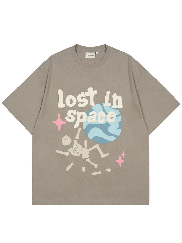 Style Core Aesthetics, New Style Trends - 'Lost in Space' Graphic Print Cotton T-Shirt
