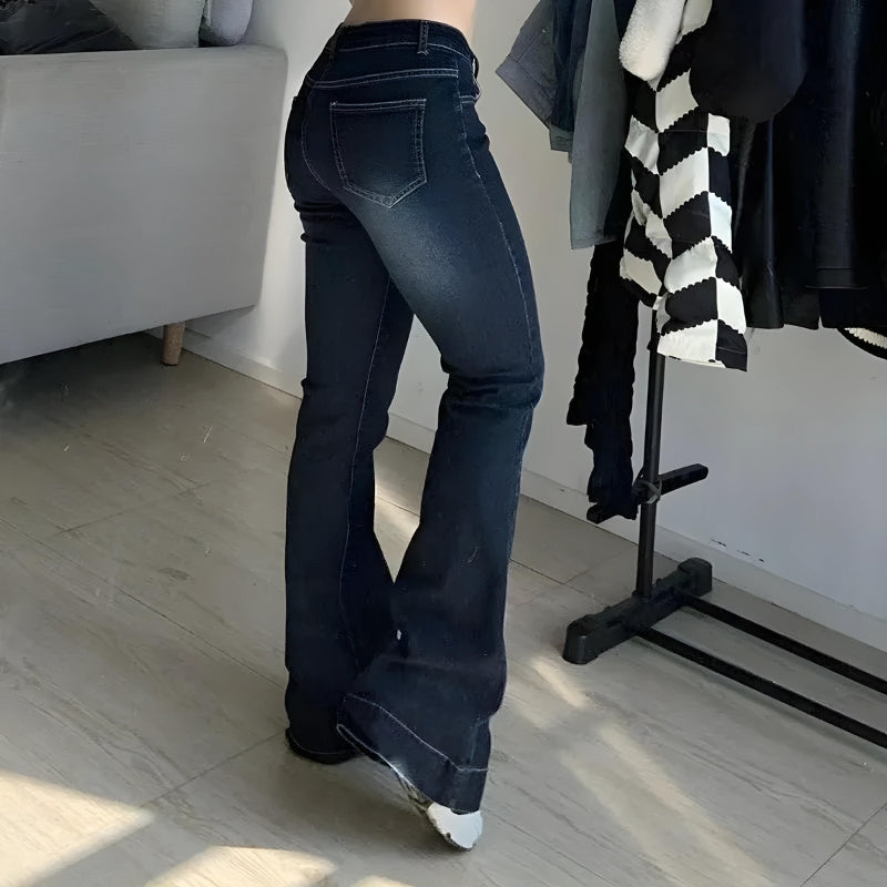 Style Core Aesthetics, New Style Trends - Low Rise Flare Denim Jeans