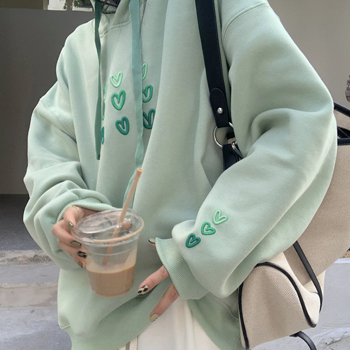 Style Core Aesthetics, New Style Trends - Mint Aesthetic Heart Hoodie
