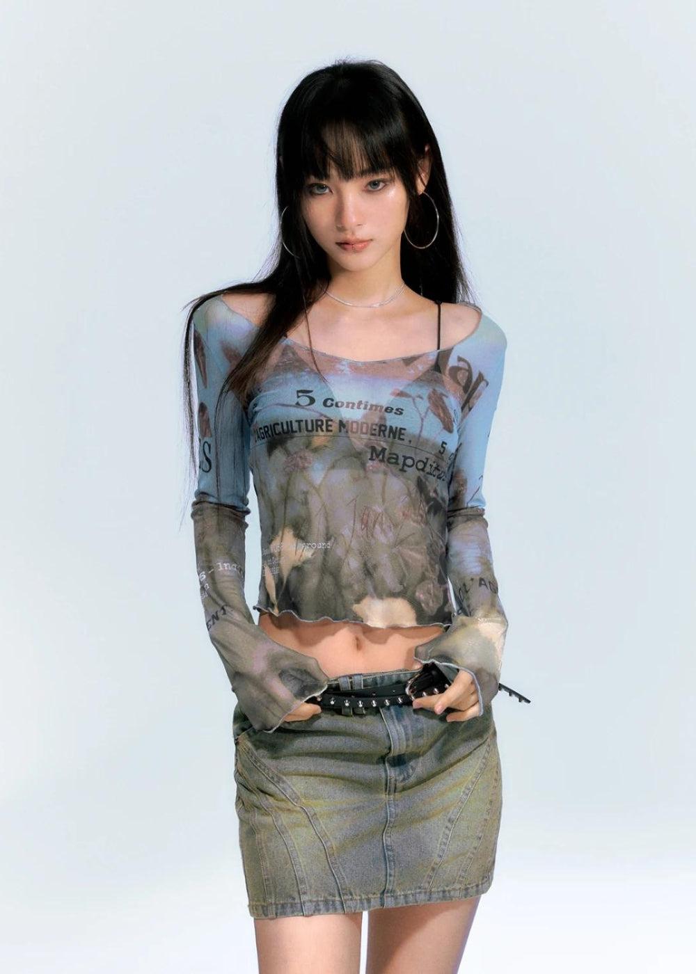 Style Core Aesthetics, New Style Trends - Nature Mesh Top