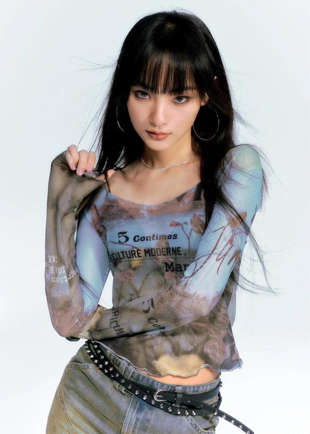 Style Core Aesthetics, New Style Trends - Nature Mesh Top