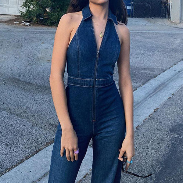 Style Core Aesthetics, New Style Trends - Nostalgic Games Denim Jumpsuit