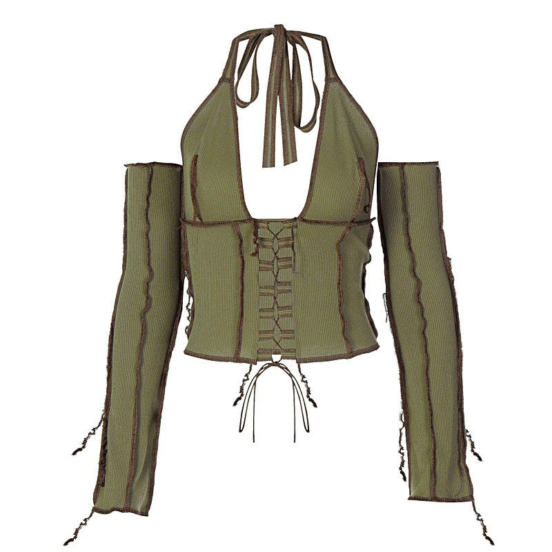 Style Core Aesthetics, New Style Trends - Nothing To Hide Lace Up Top
