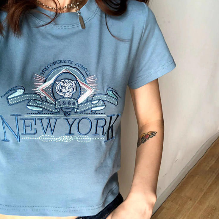 Style Core Aesthetics, New Style Trends - NY Embroidered Tee