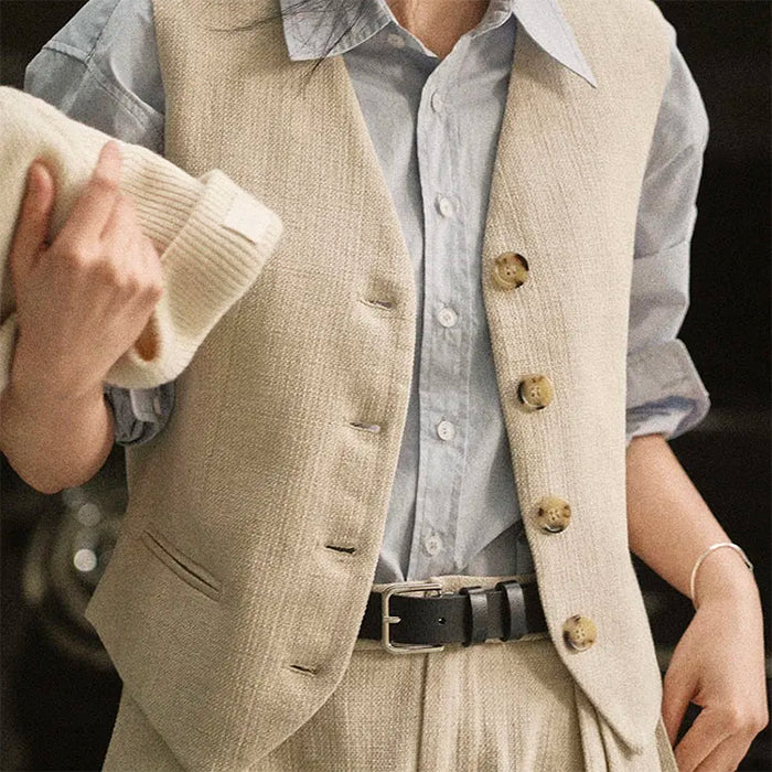Style Core Aesthetics, New Style Trends - Old Money Aesthetic Linen Vest