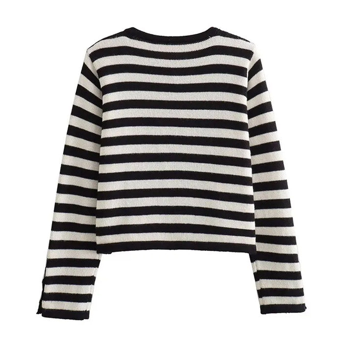 Style Core Aesthetics, New Style Trends - Old Money Striped Cardigan