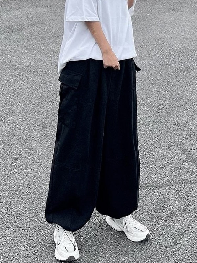 Style Core Aesthetics, New Style Trends - Pantalon cargo baggy vintage à poches plissées