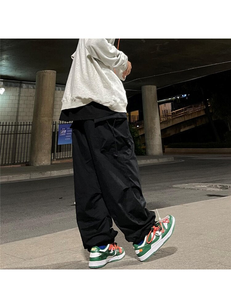 Style Core Aesthetics, New Style Trends - Pantalon Cargo Parachute Baggy Vintage Y2K