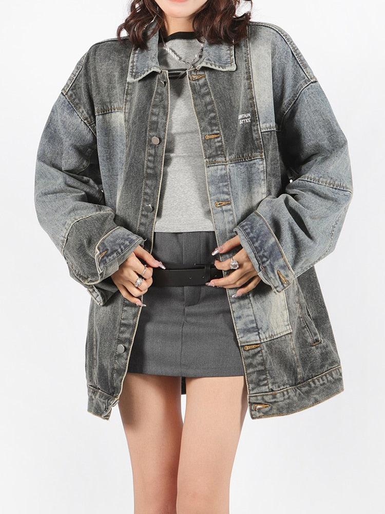 Style Core Aesthetics, New Style Trends - Patchwork Oversized Denim Jacket