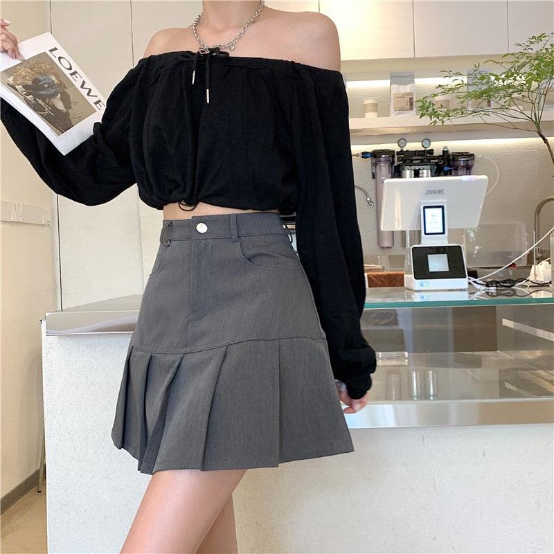 Style Core Aesthetics, New Style Trends - Pleated College Mini Skirt