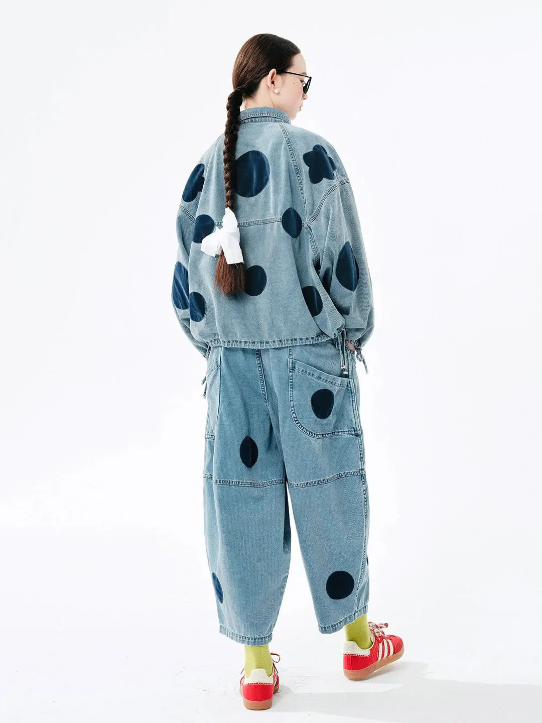 Style Core Aesthetics, New Style Trends - Polka Dot Button Up Denim Jacket