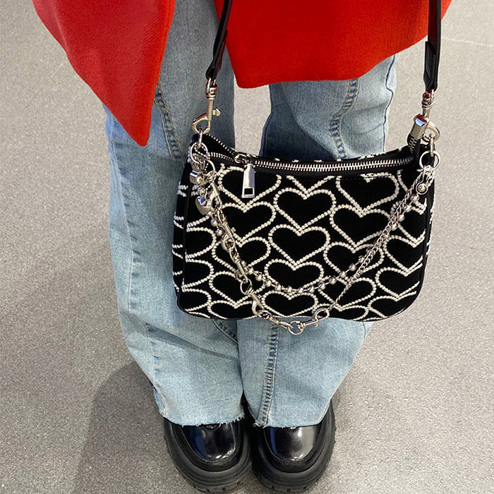 Style Core Aesthetics, New Style Trends - Prizia | Sac à épaule imprimé coeur