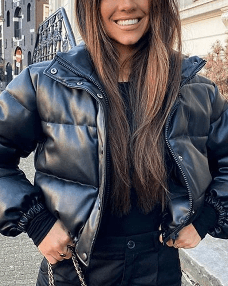 Style Core Aesthetics, New Style Trends - Puffer Jacket Pu Leather Puffer Jacket