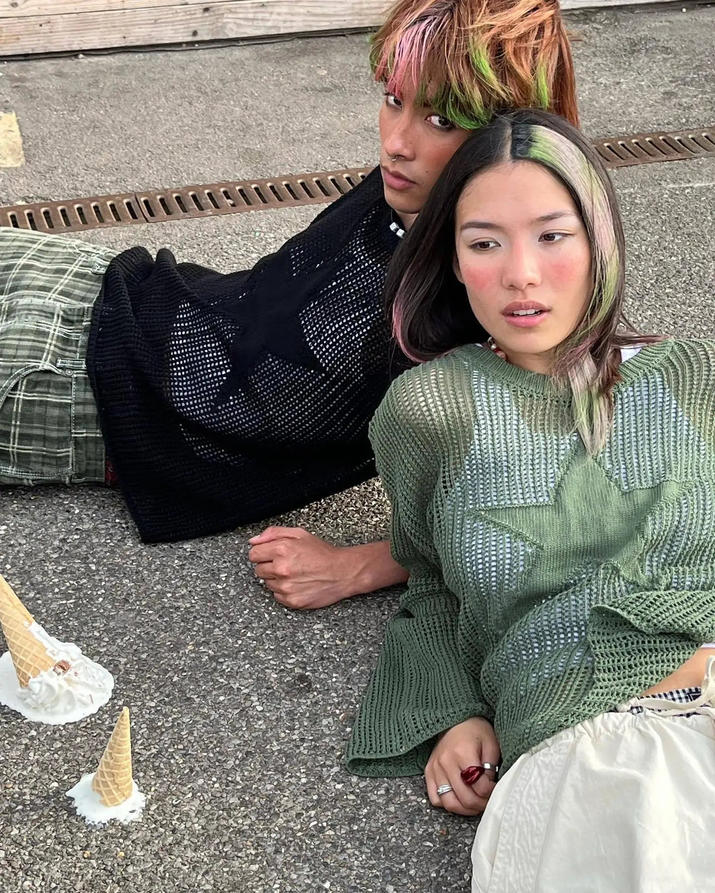 Style Core Aesthetics, New Style Trends - Pull en Maille Ajourée Y2K Stargaze