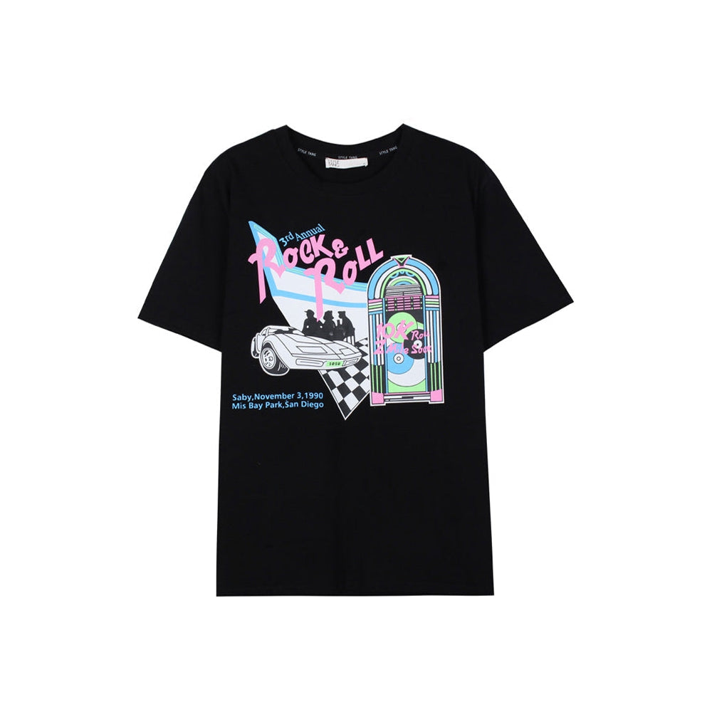 Style Core Aesthetics, New Style Trends - Rock N' Roll Graphique T-Shirt
