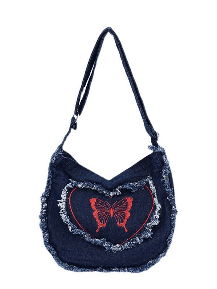 Style Core Aesthetics, New Style Trends - Sac à bandoulière à imprimé papillon Y2k