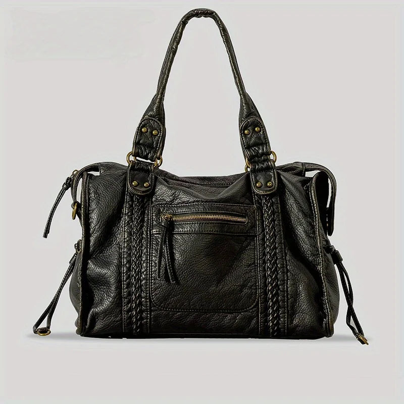Style Core Aesthetics, New Style Trends - Sac bandoulière Y2K rétro moto en simili cuir