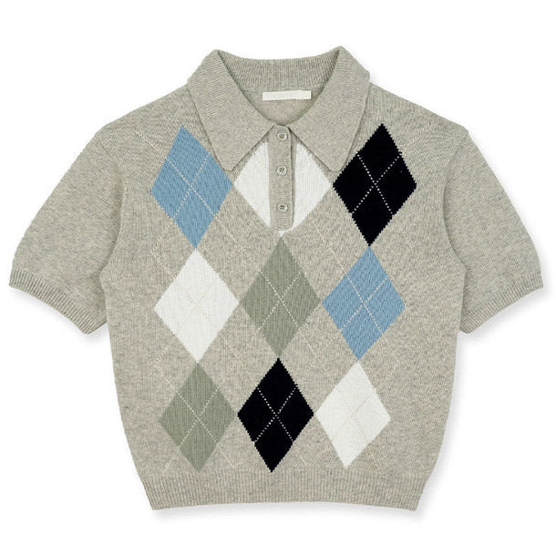Style Core Aesthetics, New Style Trends - Self Made Argyle Collar Top