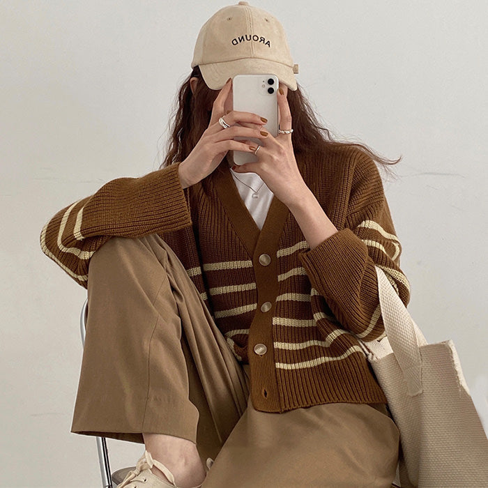 Style Core Aesthetics, New Style Trends - Self Made Striped Cardigan