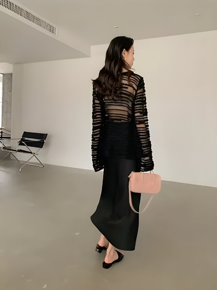 Style Core Aesthetics, New Style Trends - Sheer Loose Knitted Sweater