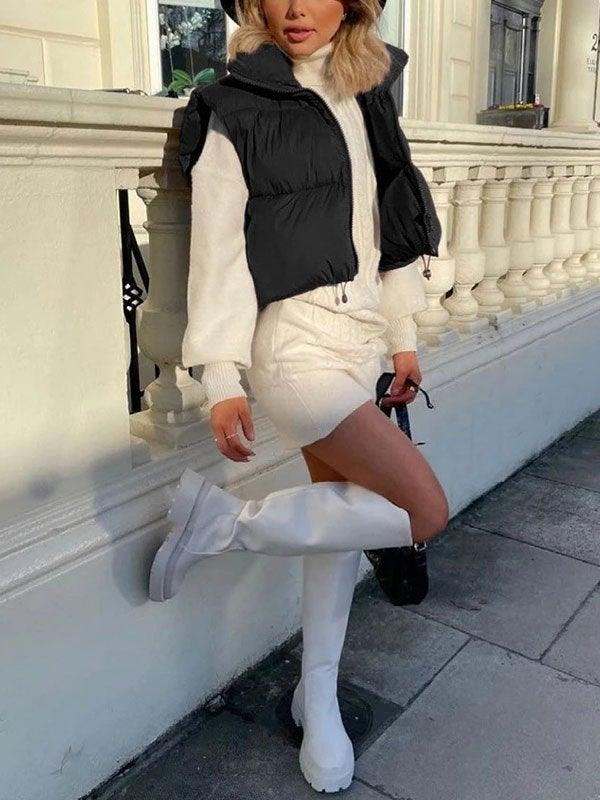 Style Core Aesthetics, New Style Trends - Sleeveless Cropped Puffer Jacket