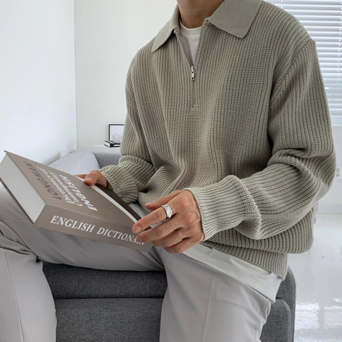 Style Core Aesthetics, New Style Trends - Soft Boy Aesthetic Knit Pullover