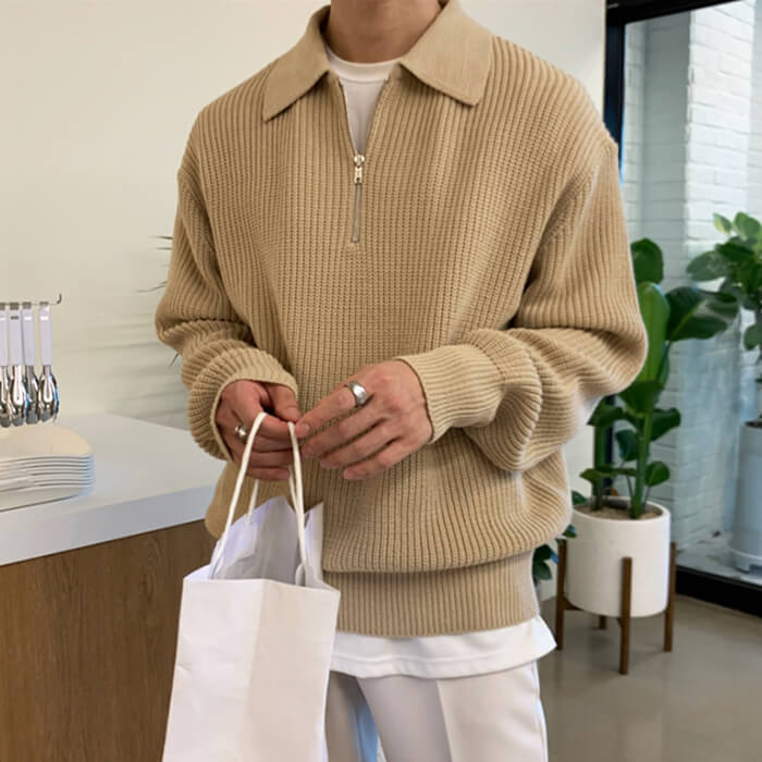 Style Core Aesthetics, New Style Trends - Soft Boy Aesthetic Knit Pullover