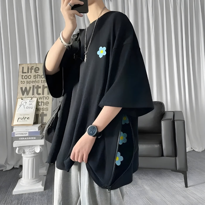 Style Core Aesthetics, New Style Trends - Soft Boy Daisy Oversize Tee