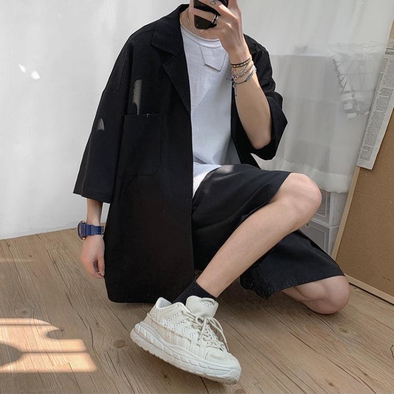 Style Core Aesthetics, New Style Trends - Soft Boy Shirt and Shorts Two Piece Set