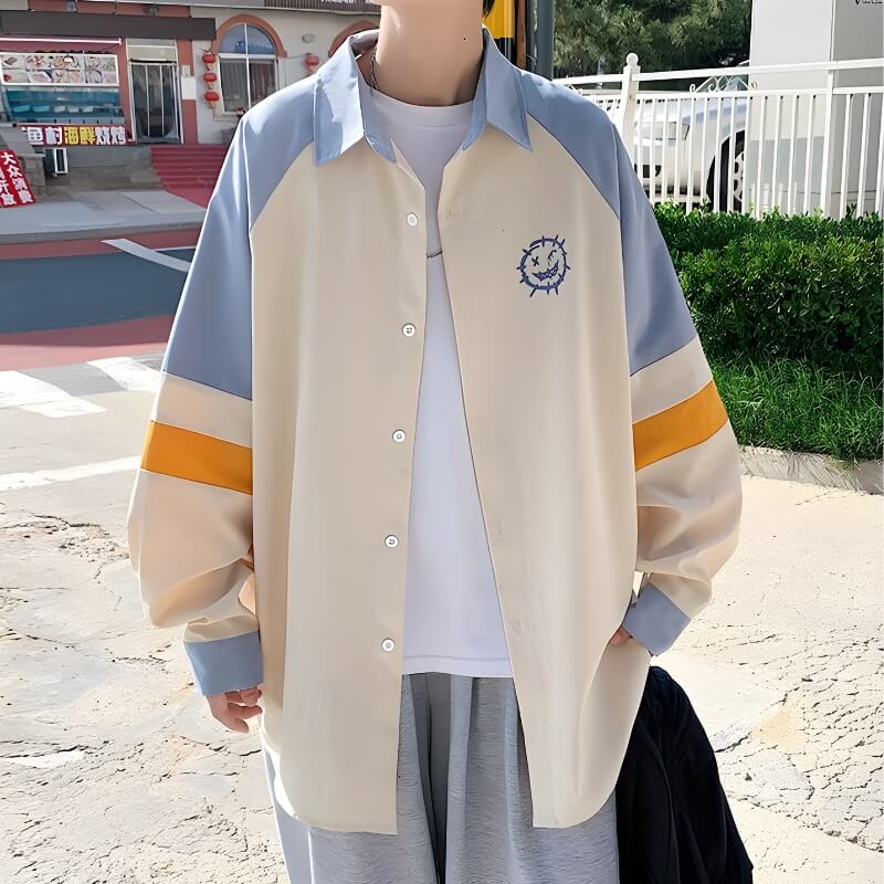 Style Core Aesthetics, New Style Trends - Soft Boy Smiley Pastel Shirt