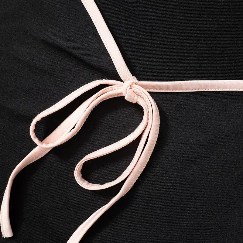 Style Core Aesthetics, New Style Trends - Soft Girl Bow Sweetheart Neckline Top