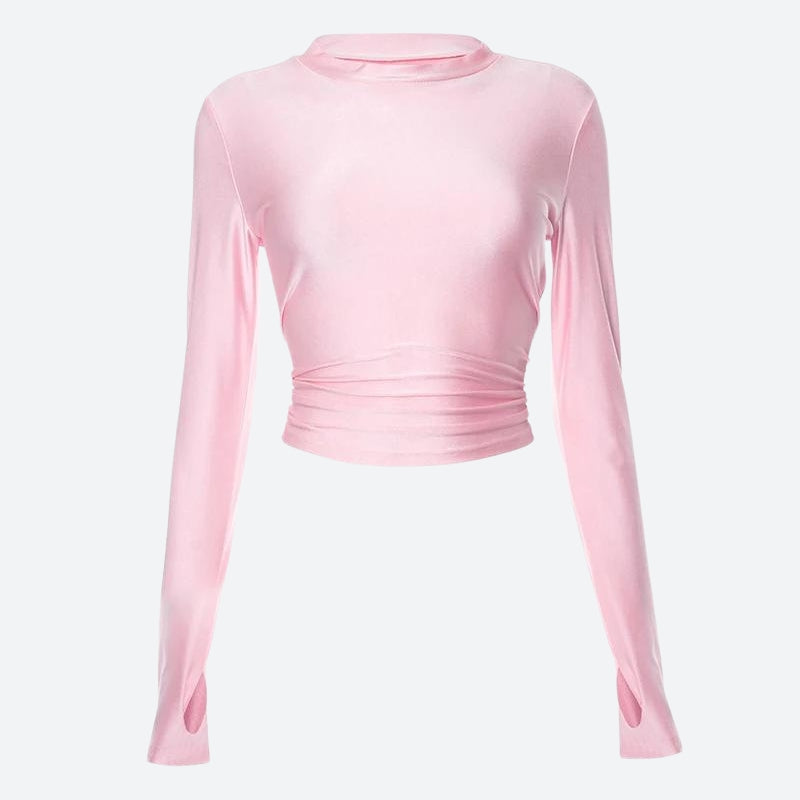 Style Core Aesthetics, New Style Trends - Soft Girl Candy Pink Metallic Top