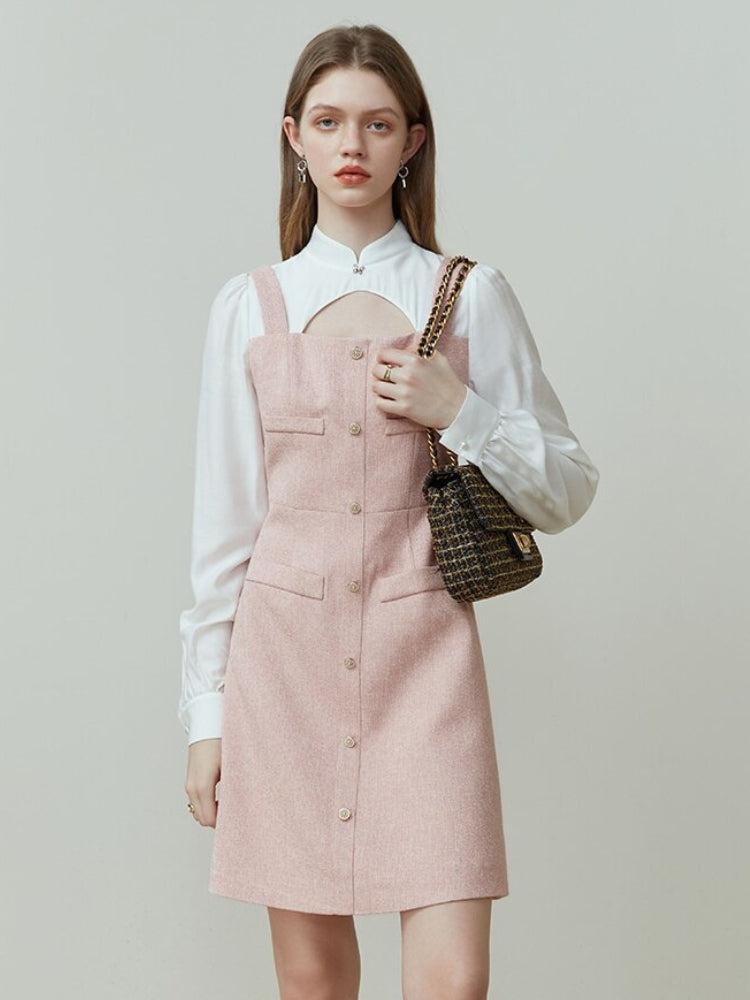 Style Core Aesthetics, New Style Trends - Soft Girl Mini Dress With Shirt Sleeve
