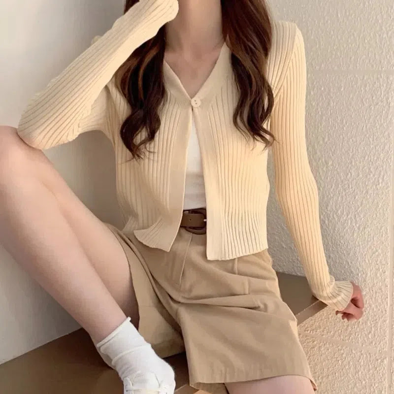 Style Core Aesthetics, New Style Trends - Soft Girl One Button Cardigan