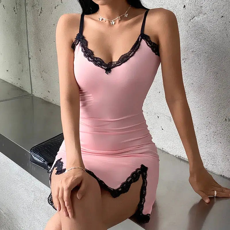 Style Core Aesthetics, New Style Trends - Soft Girl Slit Mini Dress