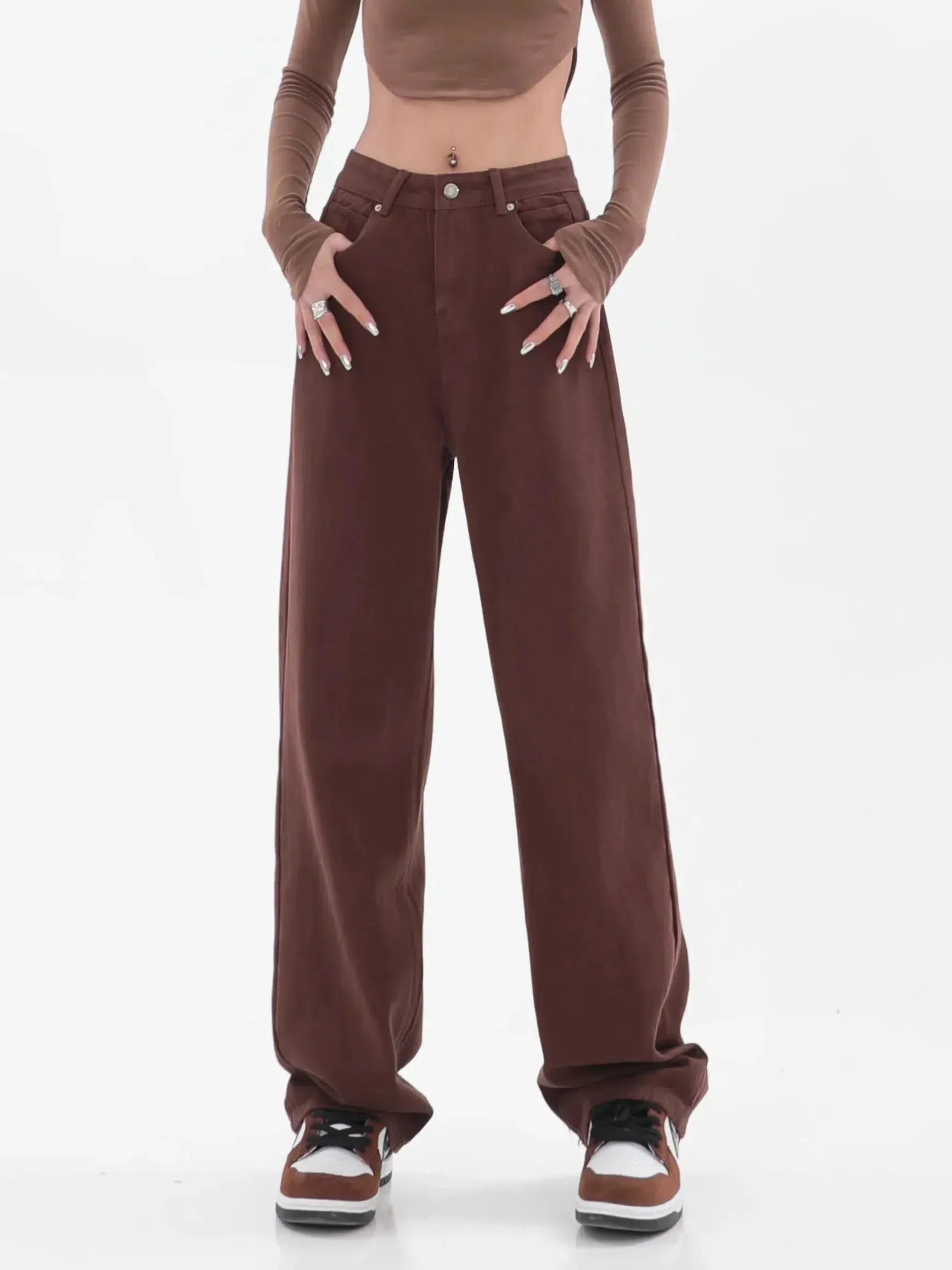 Style Core Aesthetics, New Style Trends - Star Pockets Wide Leg Jeans