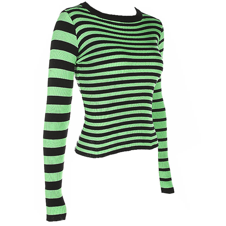Style Core Aesthetics, New Style Trends - Striped Ribbed Sweater