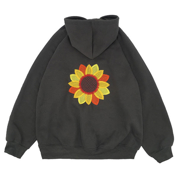 Style Core Aesthetics, New Style Trends - Sunflower Embroidered Hoodie