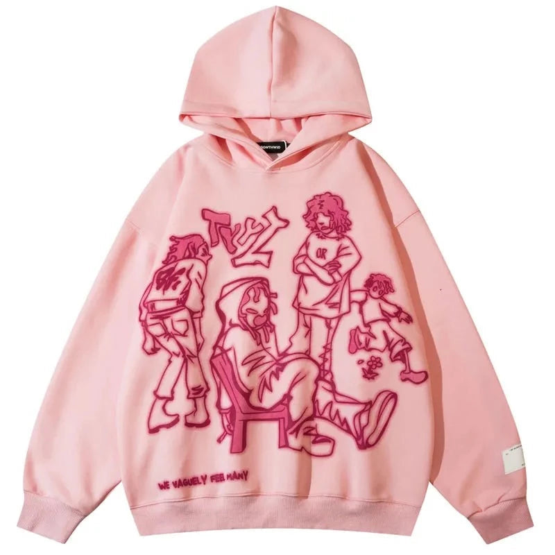 Style Core Aesthetics, New Style Trends - Sweat à Capuche Oversize Graphique 'We Vaguely Feel Many'