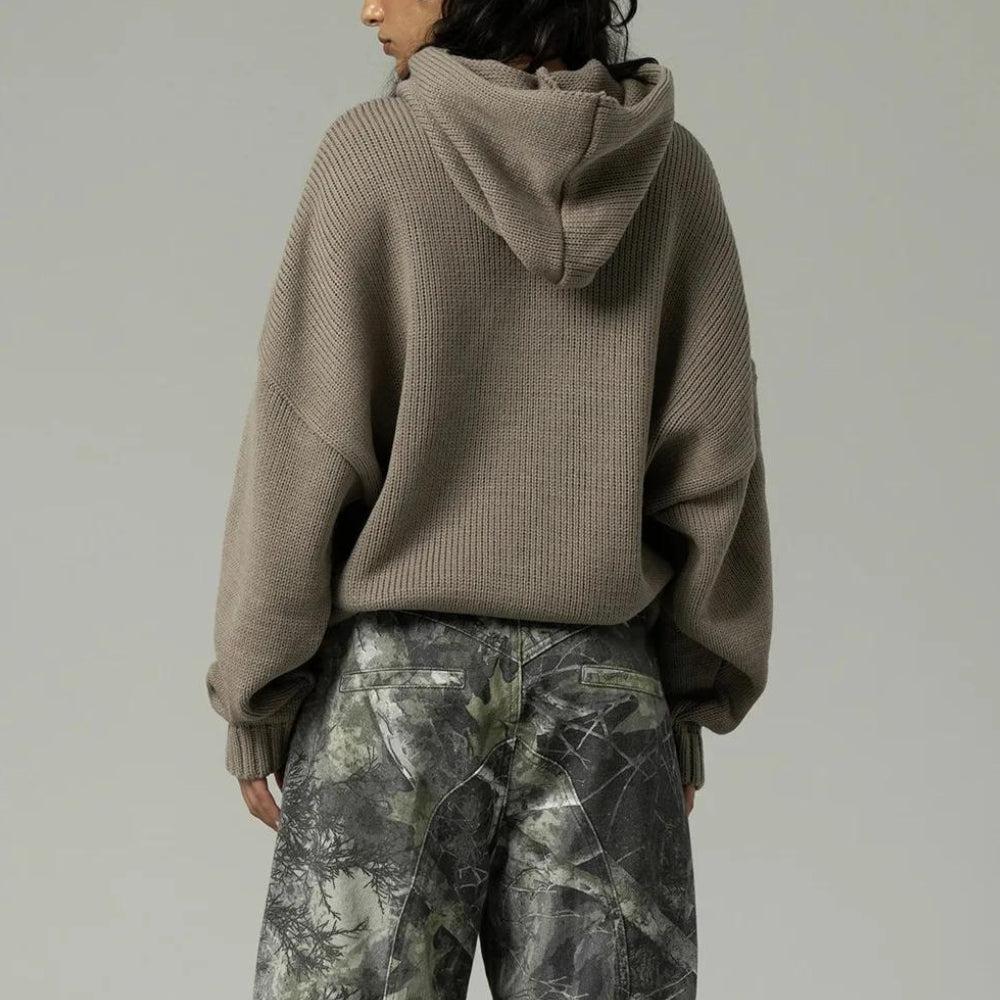 Style Core Aesthetics, New Style Trends - Tall Embroidered Knitted Hoodie