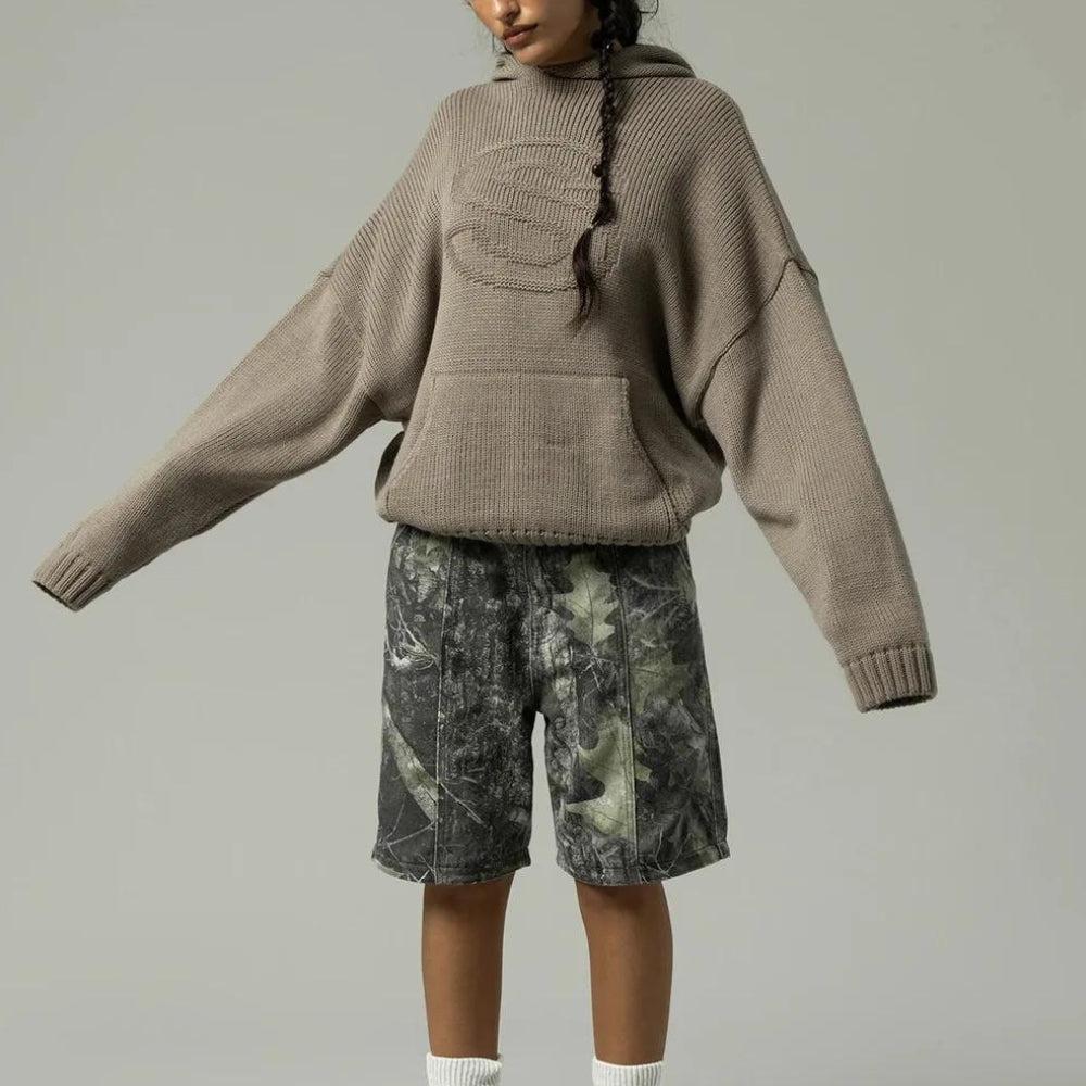Style Core Aesthetics, New Style Trends - Tall Embroidered Knitted Hoodie