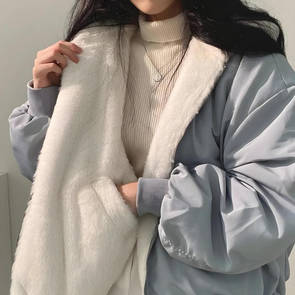 Style Core Aesthetics, New Style Trends - Teddy Reversible Hooded Jacket