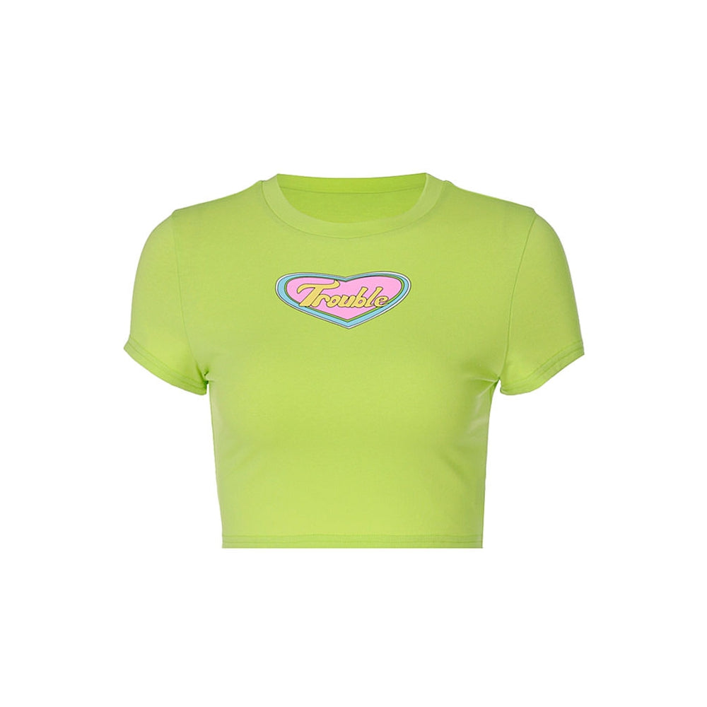 Style Core Aesthetics, New Style Trends - Trouble Crop Top in Green