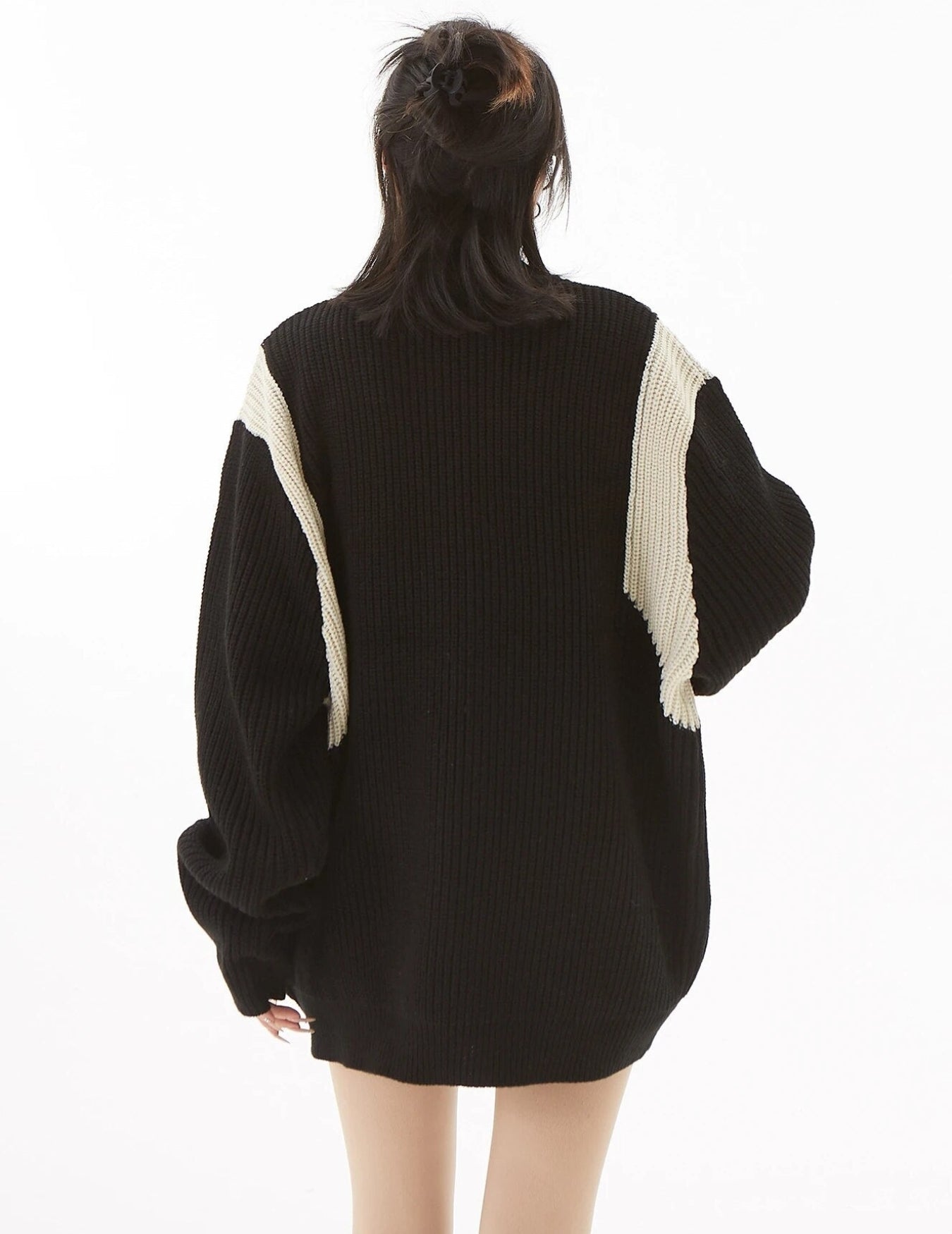 Style Core Aesthetics, New Style Trends - Turtleneck Zip-Up Loose Cardigan